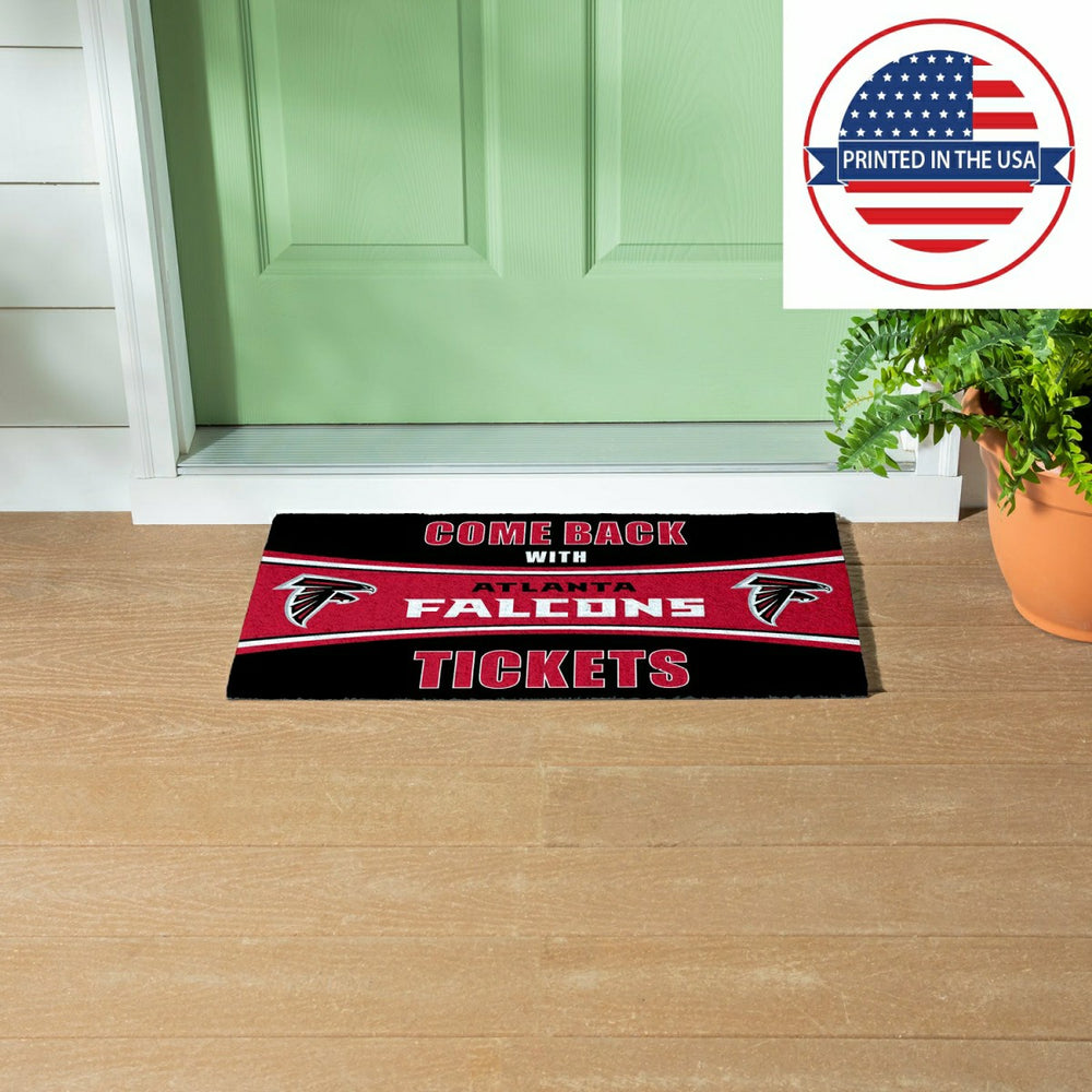 28" x 16" PVC Trapper Mat, Come Back with Tickets, Atlanta Falcons, NFL