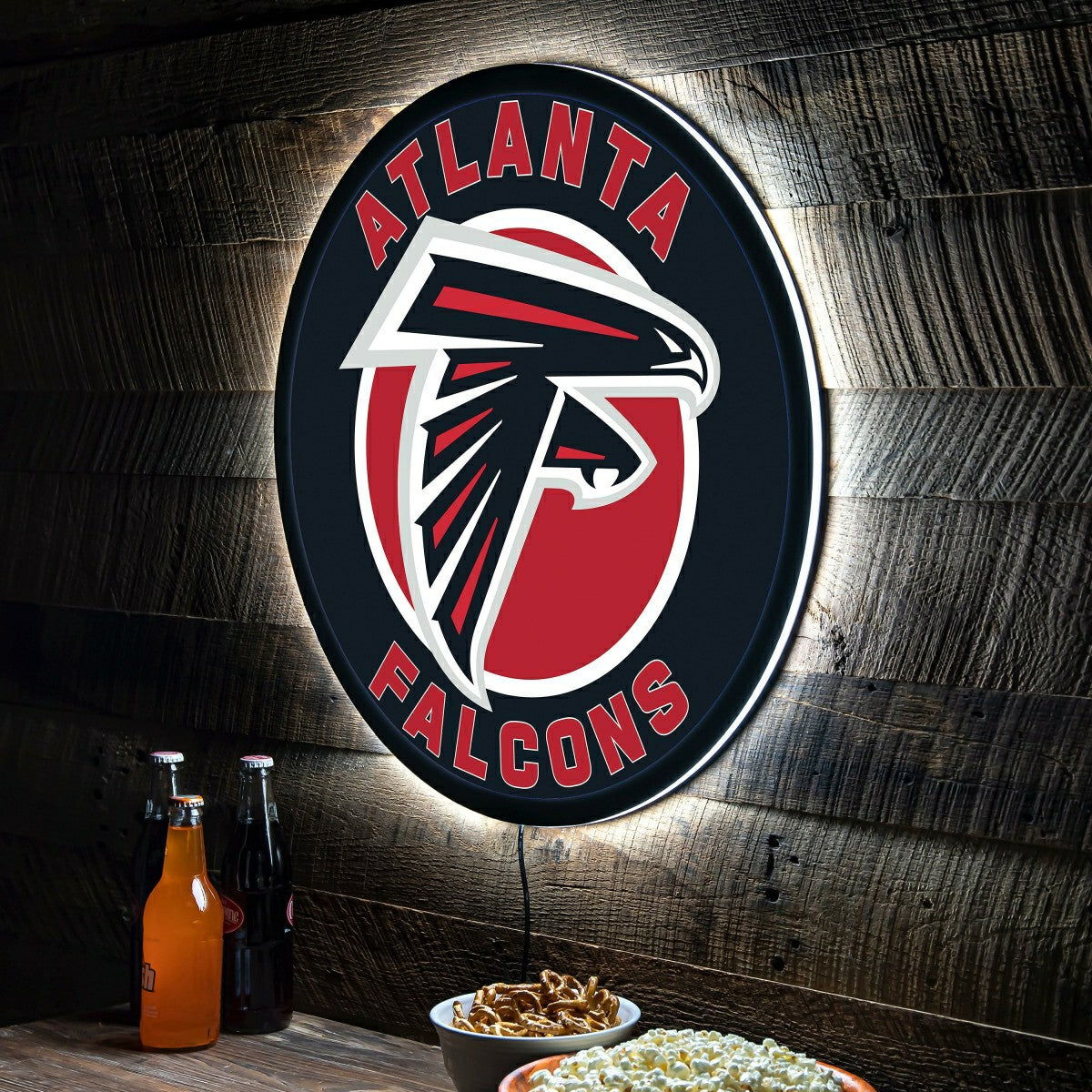 LED Wall Decor, Round, Atlanta Falcons, NFL, Home