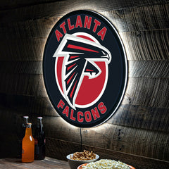 LED Wall Decor, Round, Atlanta Falcons, NFL, Home