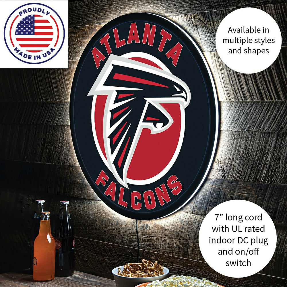 LED Wall Decor, Round, Atlanta Falcons, NFL, Home