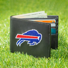 Buffalo Bills Black Bi-Fold Embroidered Wallet w/ RFID Blocking, NFL, Home