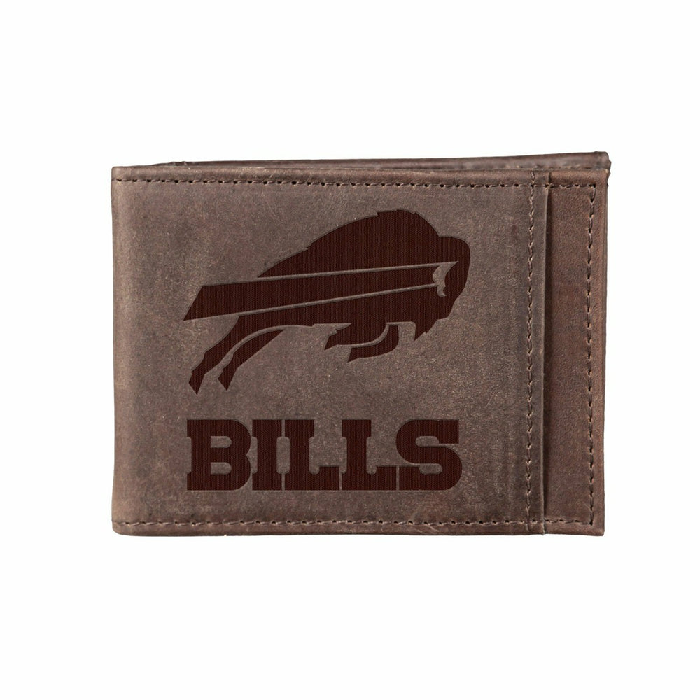 Front Pocket Wallet w/ RFID Blocking, Buffalo Bills, Brown, NFL, Home