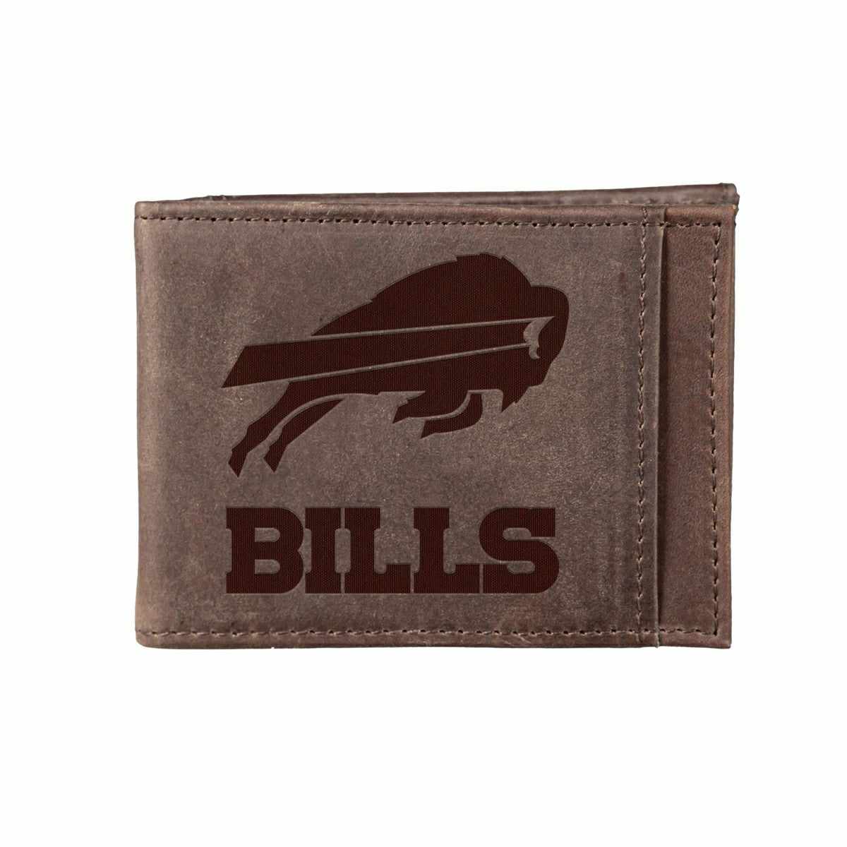 Front Pocket Wallet w/ RFID Blocking, Buffalo Bills, Brown, NFL, Home
