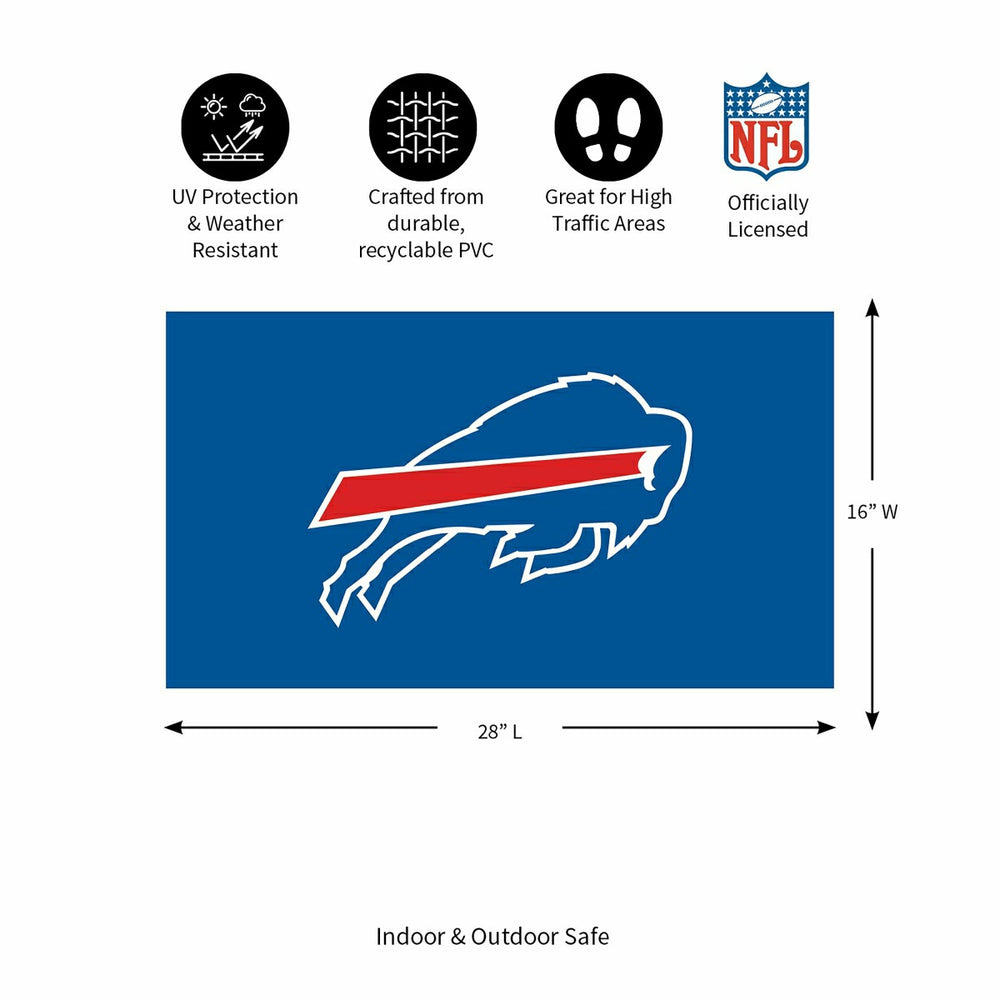Full Color PVC Mat, 16" x 28", Buffalo Bills, NFL