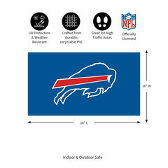 Full Color PVC Mat, 16" x 28", Buffalo Bills, NFL