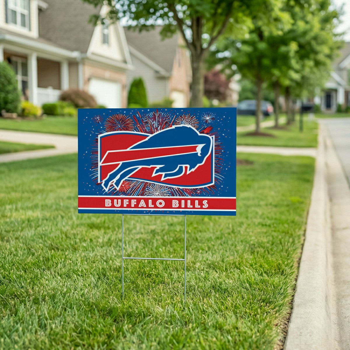 Buffalo Bills Yard Sign, Patriotic, NFL, Home
