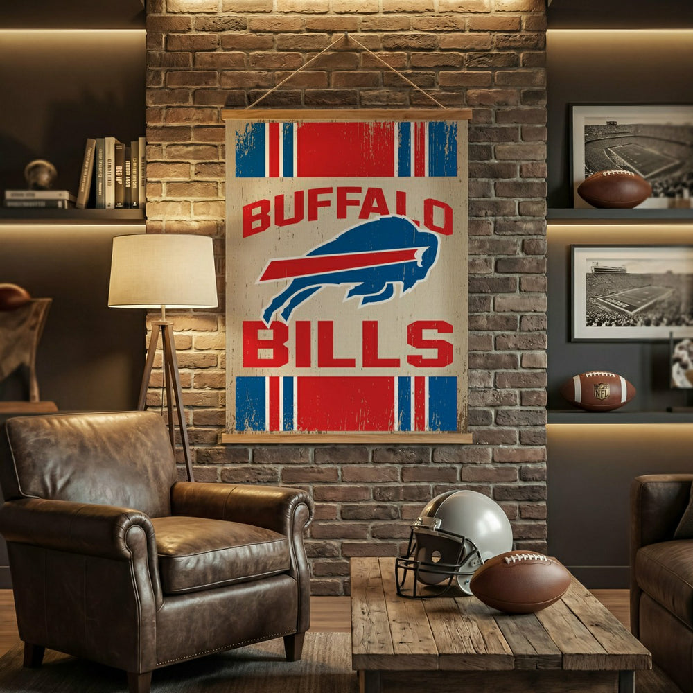 Buffalo Bills, Canvas Wall Tapestry, Large, 54x36, NFL, Home