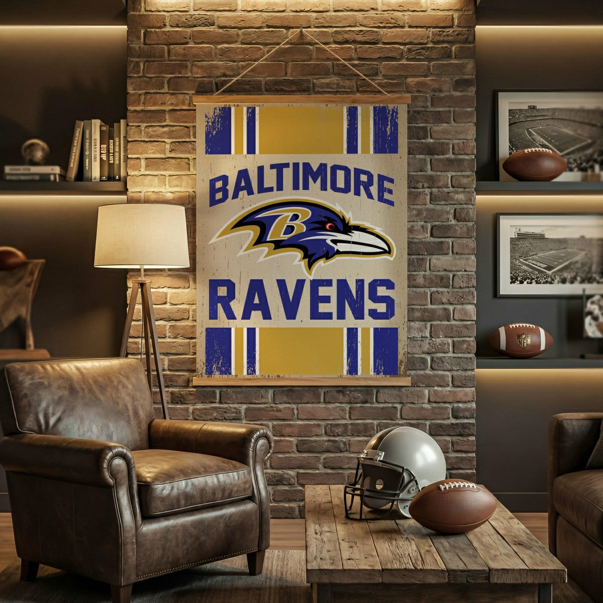 Baltimore Ravens, Canvas Wall Tapestry, Large, 54x36, NFL, Home