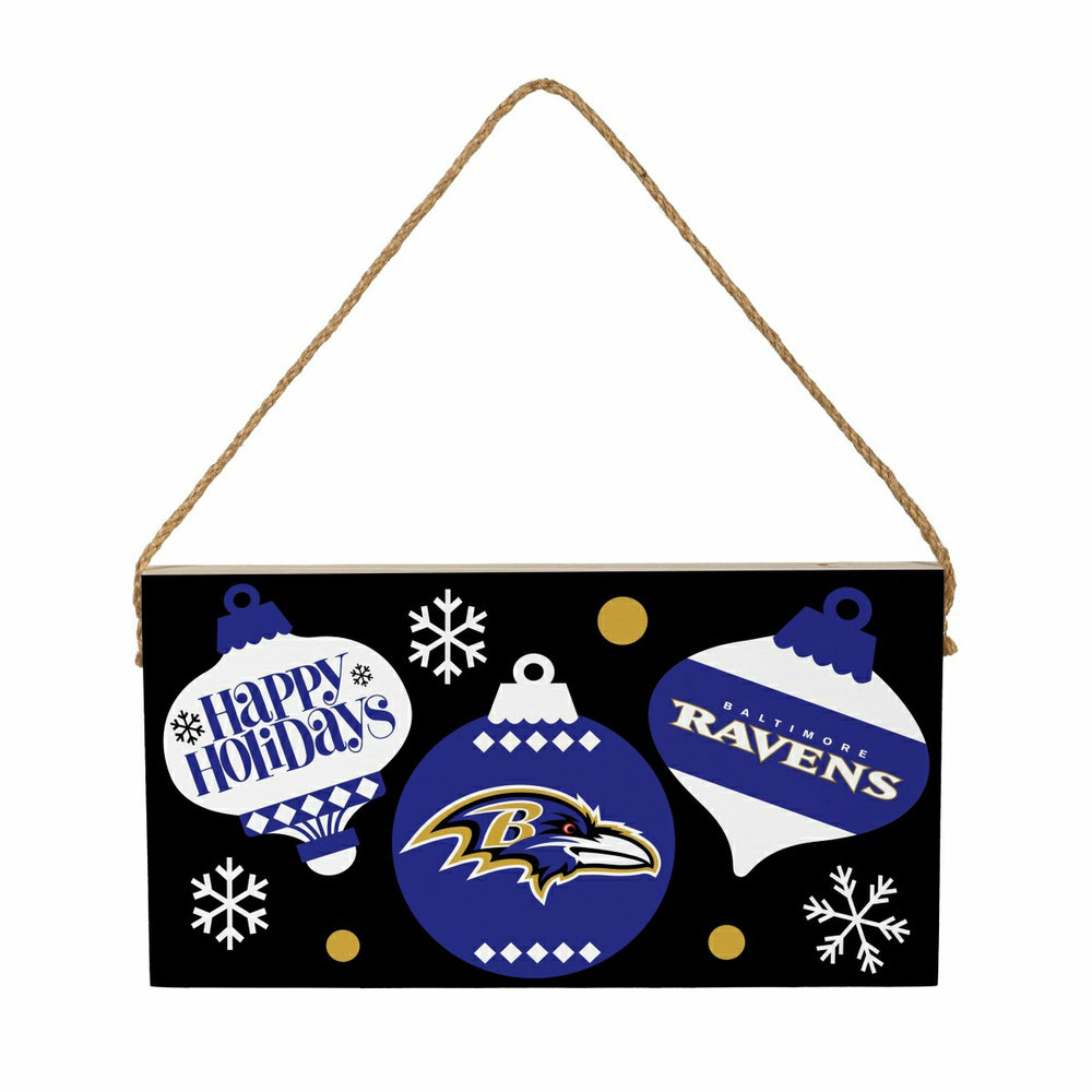 Baltimore Ravens Holiday Wood Wall Sign, 6x11, NFL, Home