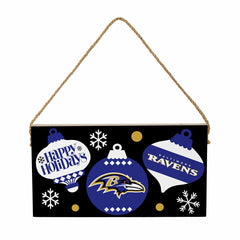 Baltimore Ravens Holiday Wood Wall Sign, 6x11, NFL, Home