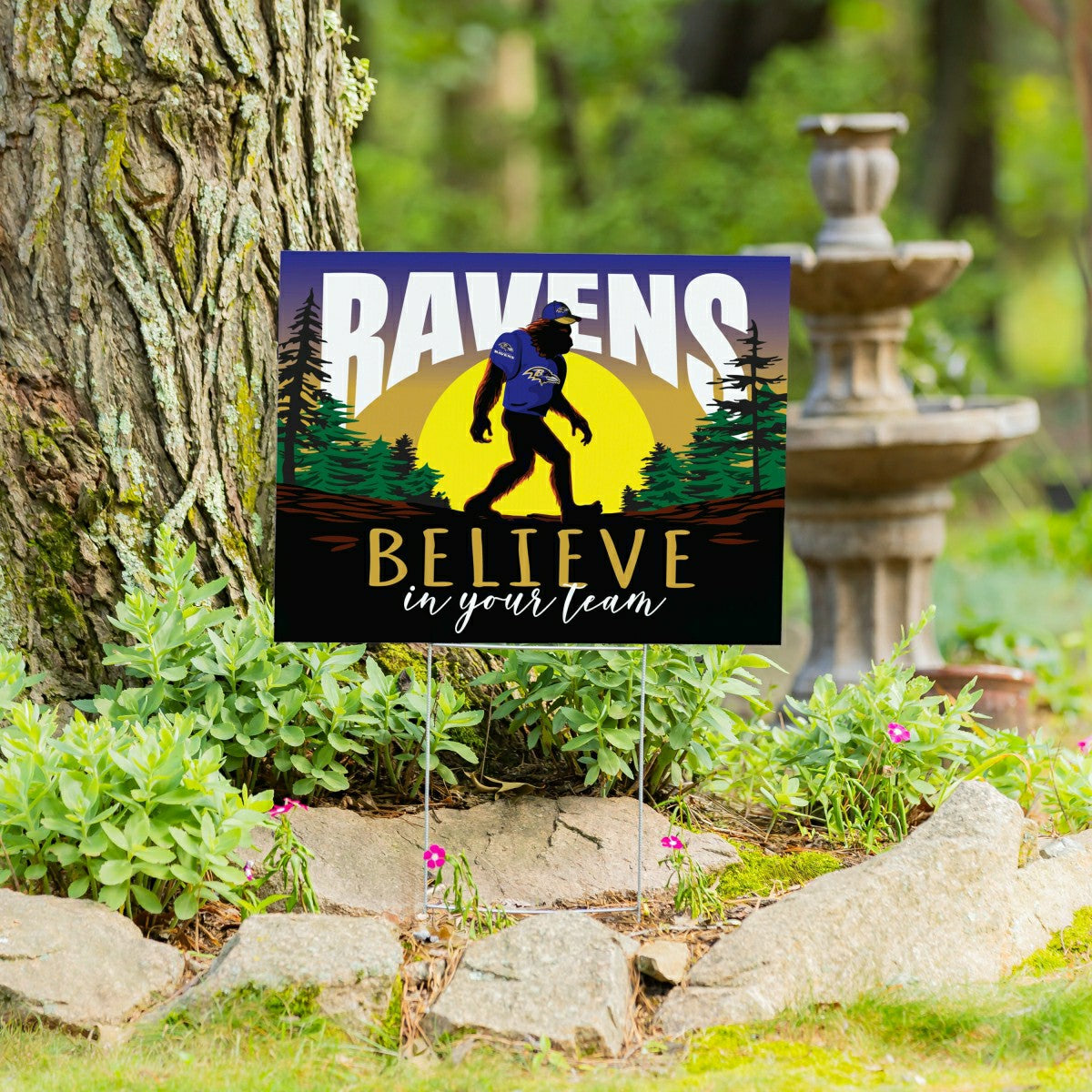 Baltimore Ravens Yard Sign, Bigfoot, NFL, Home
