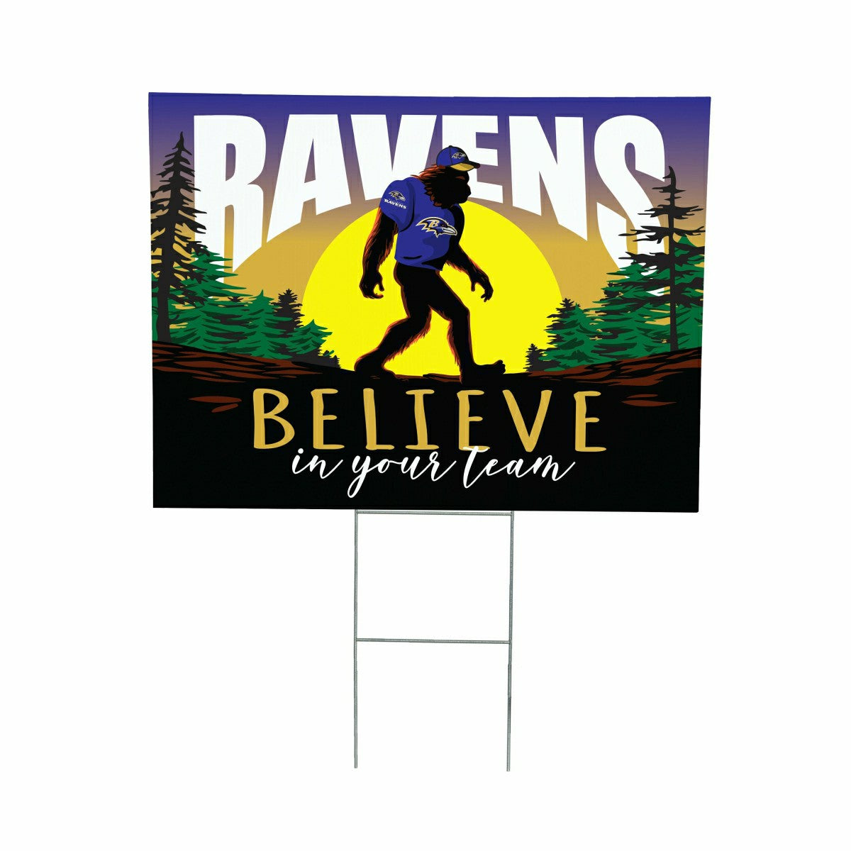 Baltimore Ravens Yard Sign, Bigfoot, NFL, Home