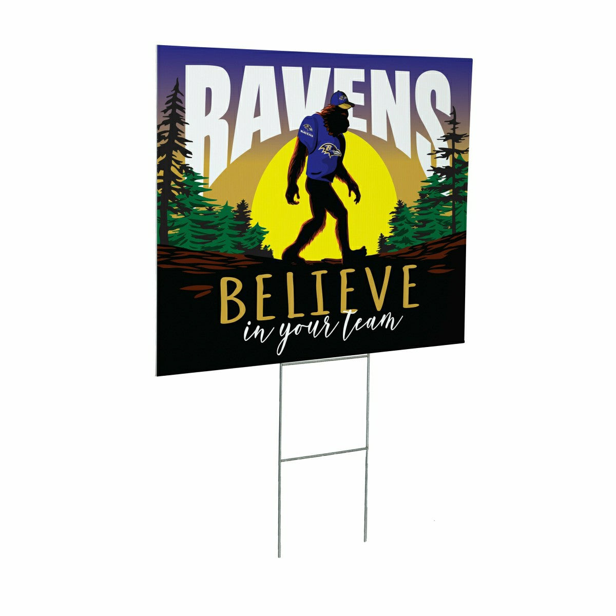 Baltimore Ravens Yard Sign, Bigfoot, NFL, Home