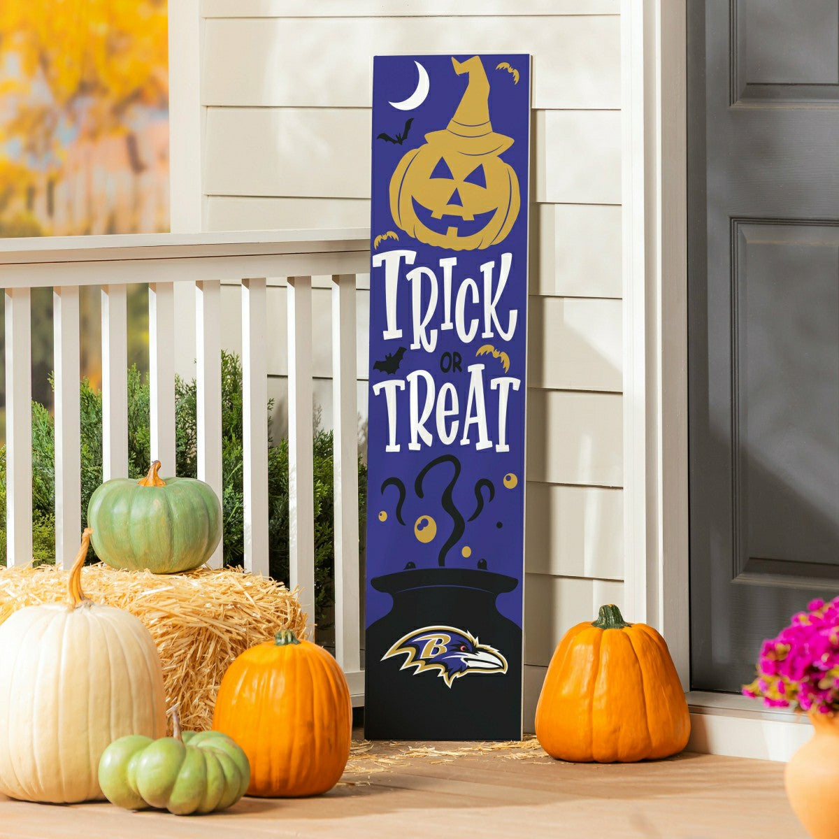 47" Double Sided Leaner, Baltimore Ravens, Halloween, NFL, Home