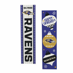 47" Double Sided Leaner, Baltimore Ravens, Christmas, NFL, Home