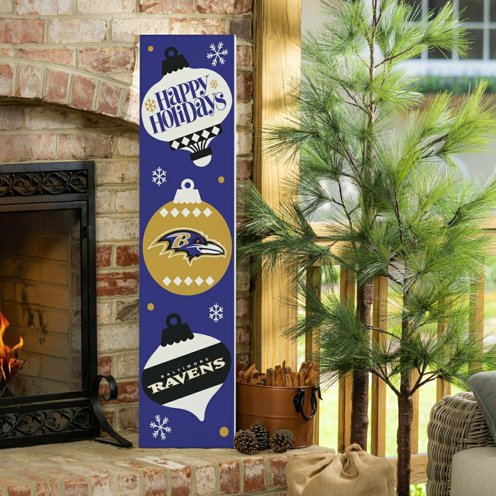 47" Double Sided Leaner, Baltimore Ravens, Christmas, NFL, Home