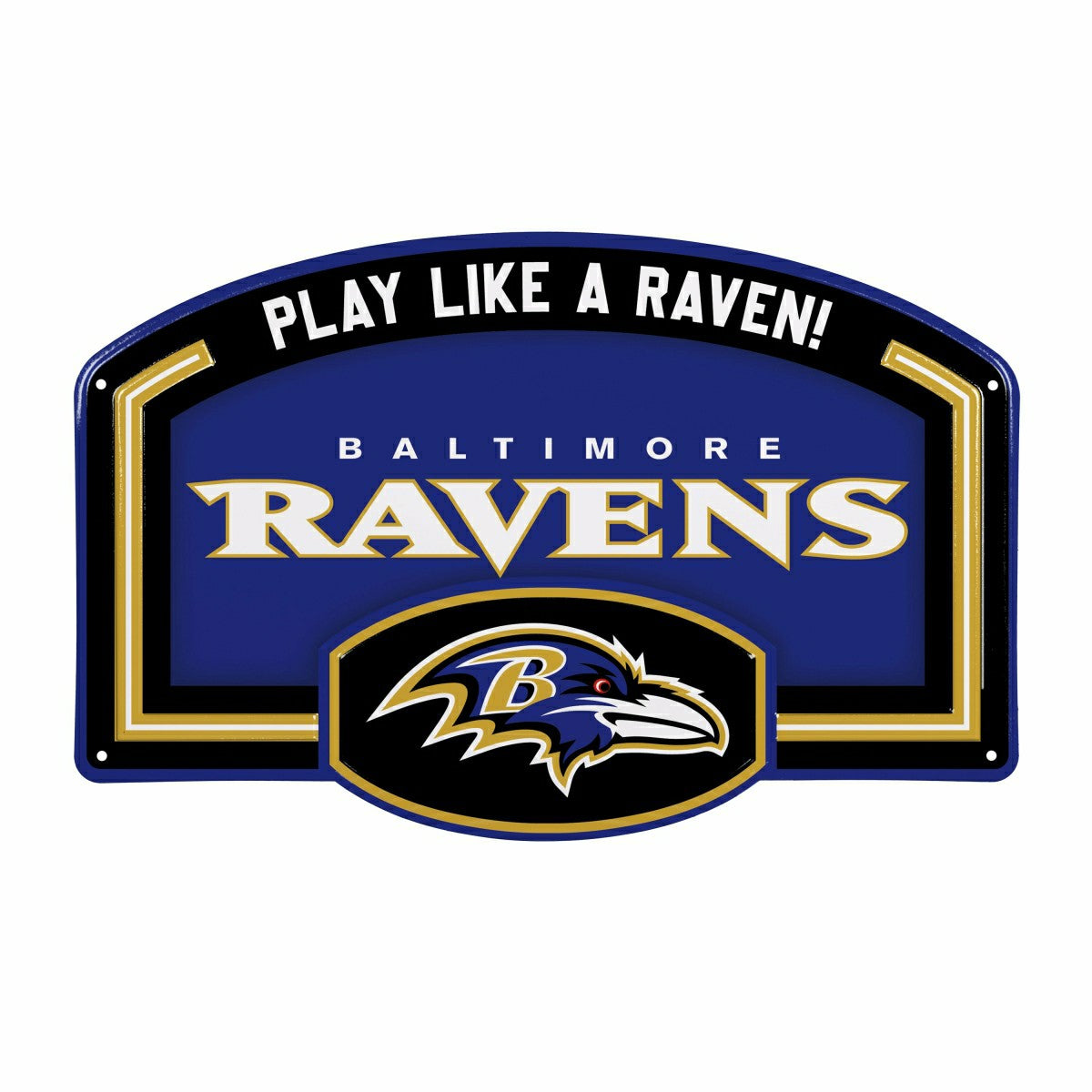 Baltimore Ravens USA Embossed Steel Wall Sign, 11" x 17", NFL, Home