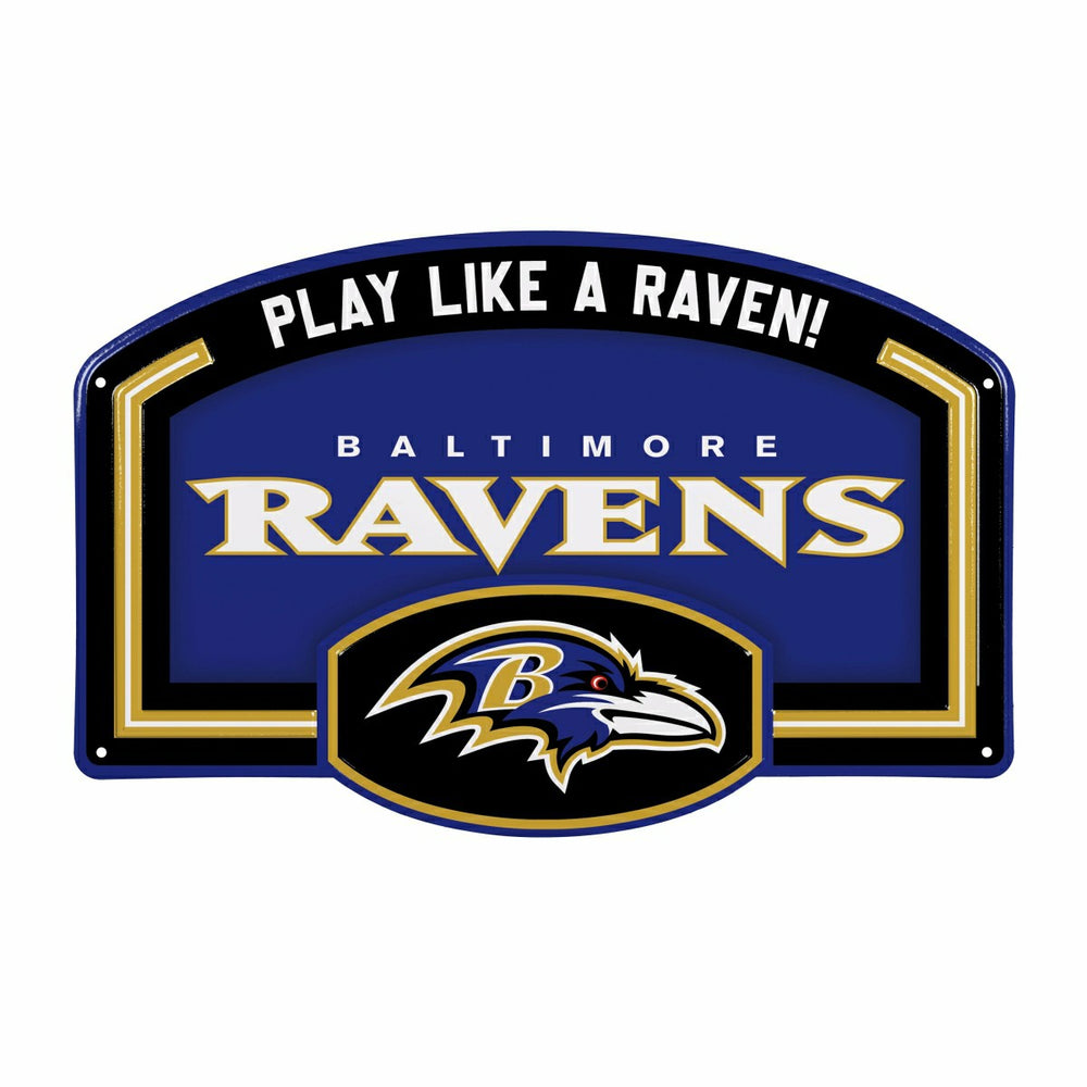 Baltimore Ravens USA Embossed Steel Wall Sign, 11" x 17", NFL, Home