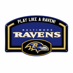 Baltimore Ravens USA Embossed Steel Wall Sign, 11" x 17", NFL, Home