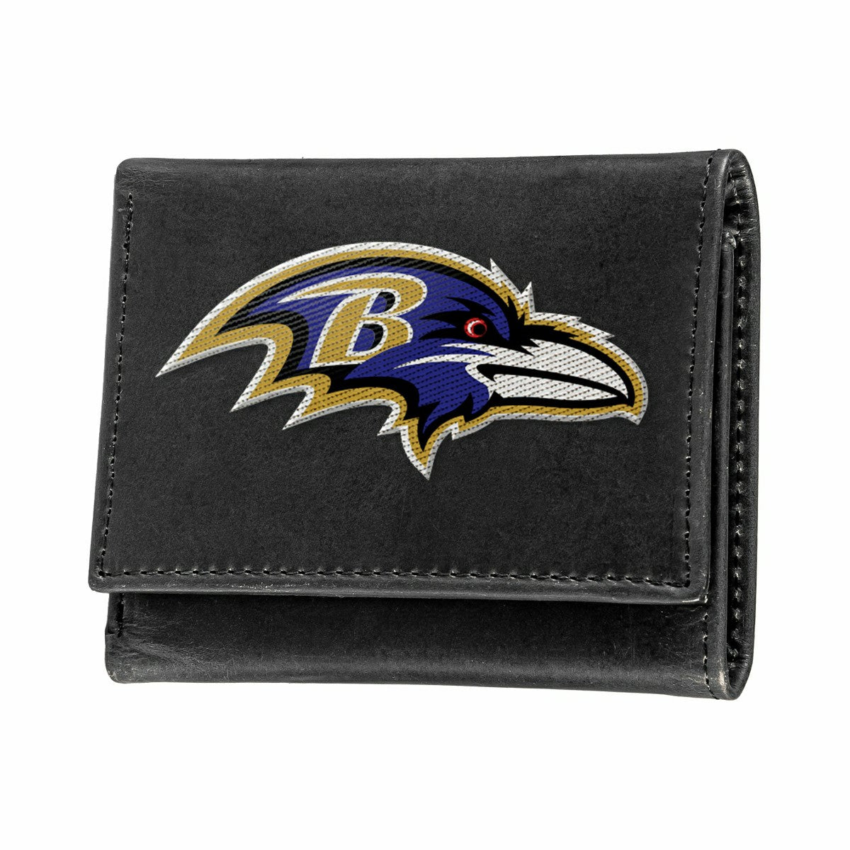 Baltimore Ravens Black Tri-Fold Embroidered Wallet w/ RFID Blocking, NFL, Home