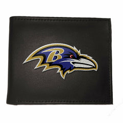 Baltimore Ravens Black Bi-Fold Embroidered Wallet w/ RFID Blocking, NFL, Home