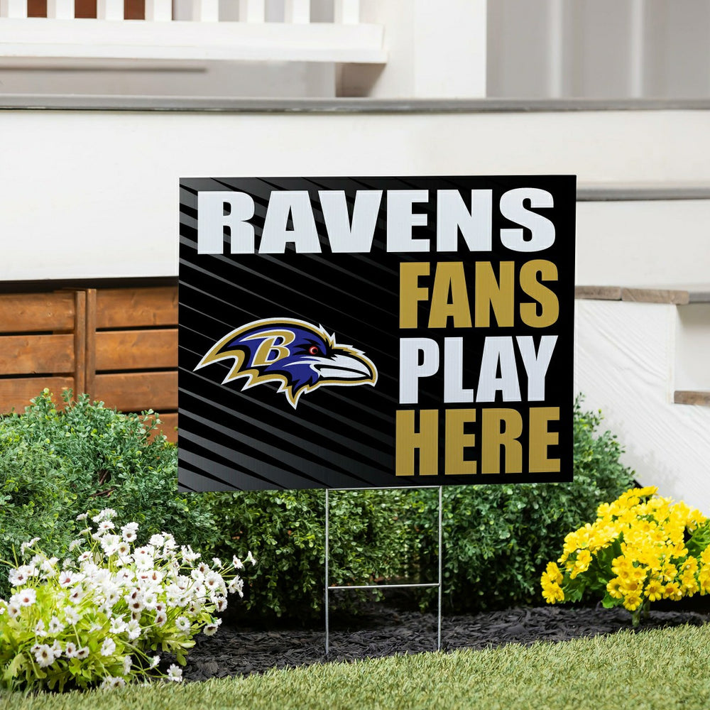 Baltimore Ravens Coroplast Yard Sign "Fans Play Here", NFL, Home