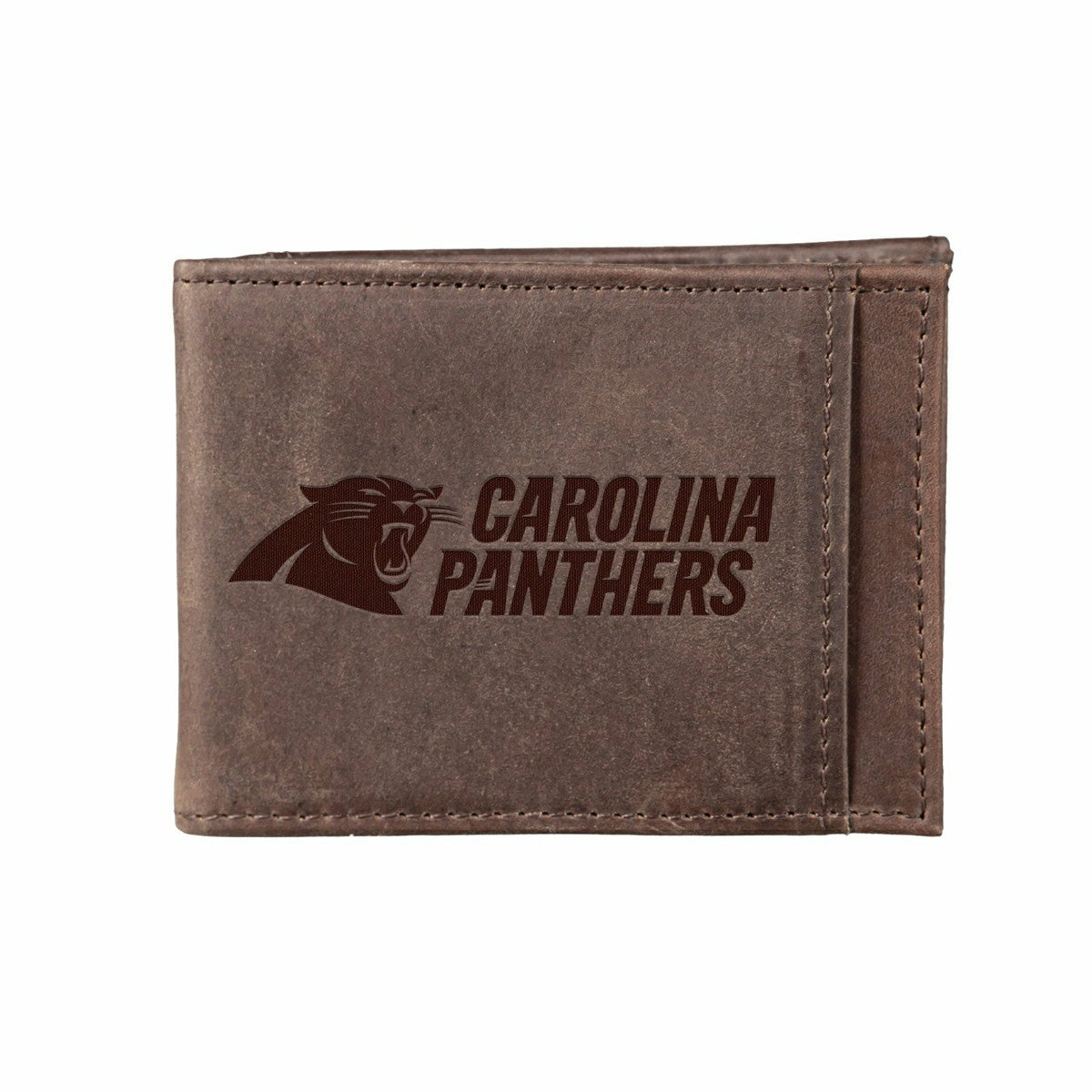 Front Pocket Wallet w/ RFID Blocking, Carolina Panthers, Brown, NFL, Home