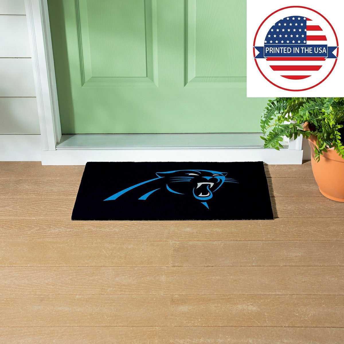 Full Color PVC Mat, 16" x 28", Carolina Panthers, NFL