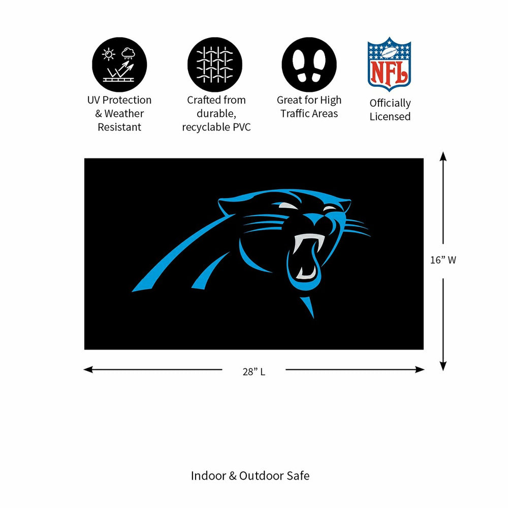 Full Color PVC Mat, 16" x 28", Carolina Panthers, NFL