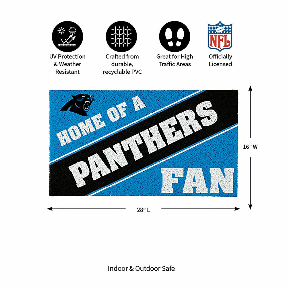 Carolina Panthers, PVC Mat COLOR, Home of a Fan, NFL