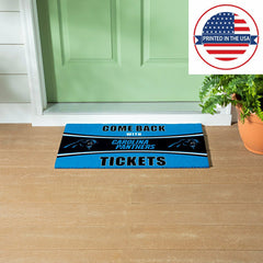 28" x 16" PVC Trapper Mat, Come Back with Tickets, Carolina Panthers, NFL