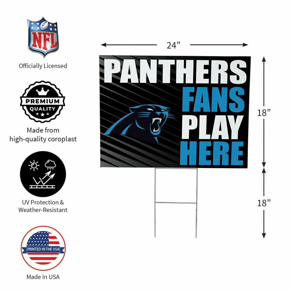 Carolina Panthers Coroplast Yard Sign "Fans Play Here", NFL, Home
