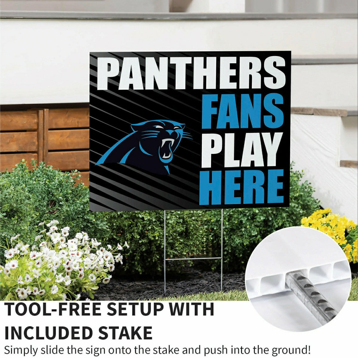 Carolina Panthers Coroplast Yard Sign "Fans Play Here", NFL, Home