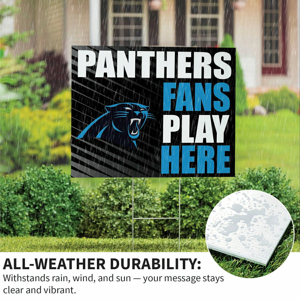 Carolina Panthers Coroplast Yard Sign "Fans Play Here", NFL, Home
