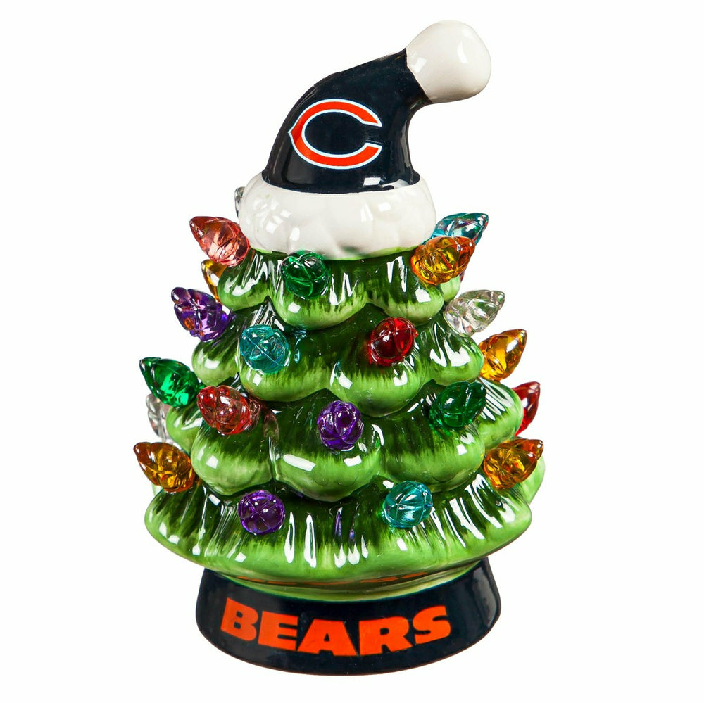 4" Mini LED Tabletop Christmas Tree, Set of 2, Chicago Bears, NFL, Home