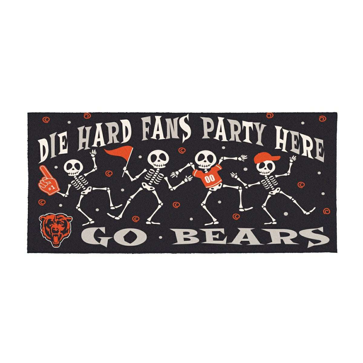 Chicago Bears Flocked Coir Halloween Sassafras Switch Mat, 22"x10", NFL