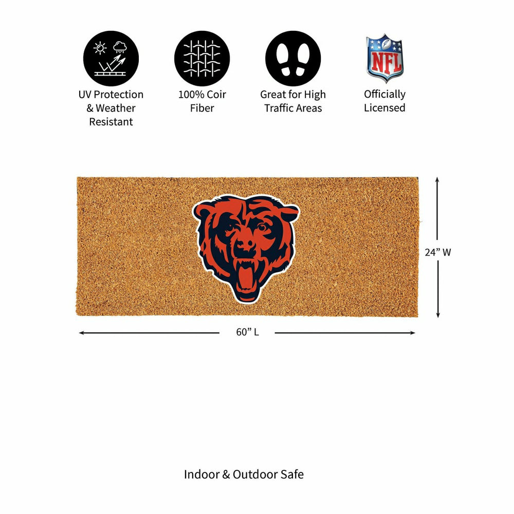 Chicago Bears Extra Large Full Color Coir Mat, 60"x24", NFL