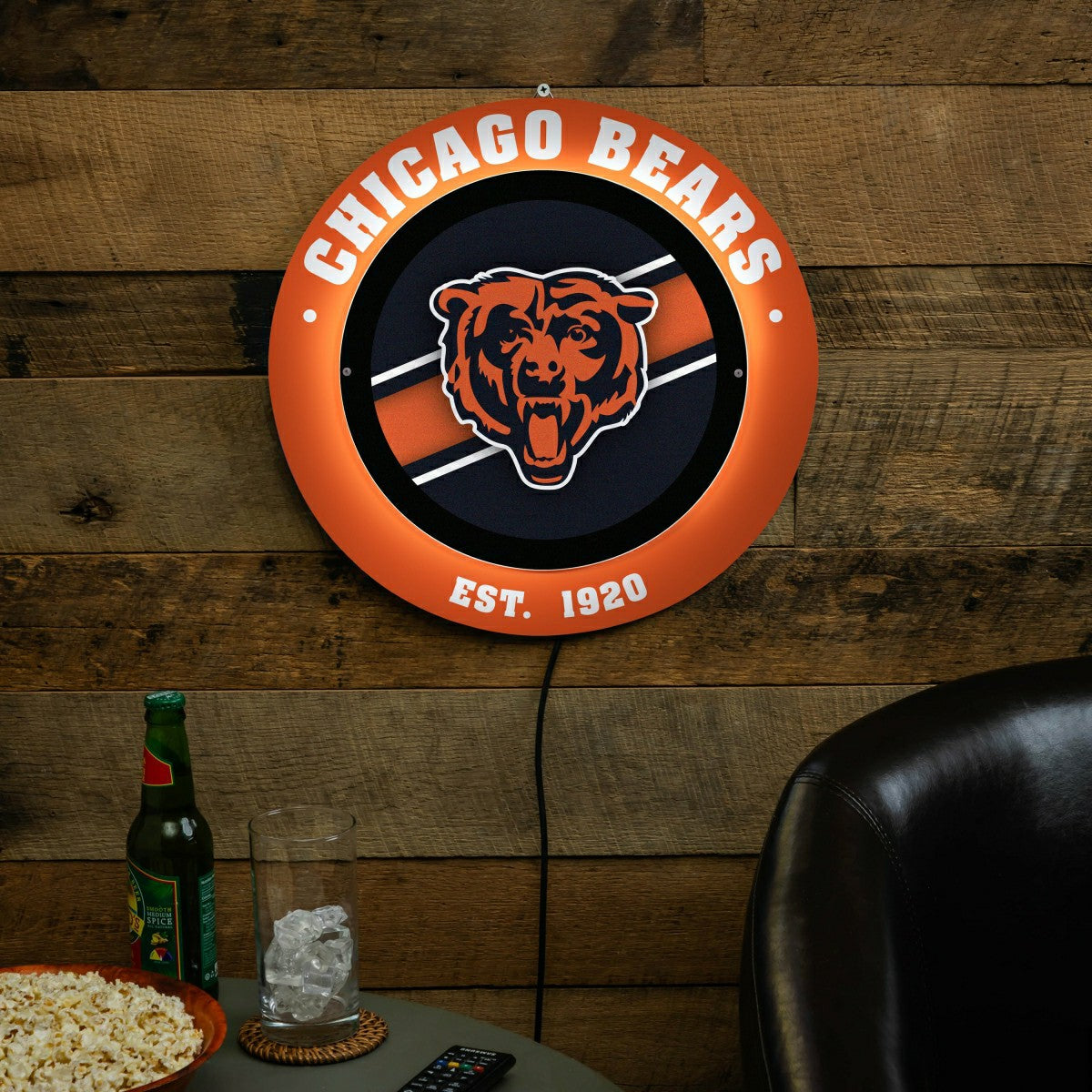 Chicago Bears, Metal Lite, Round, NFL