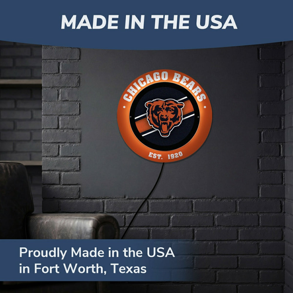 Chicago Bears, Metal Lite, Round, NFL