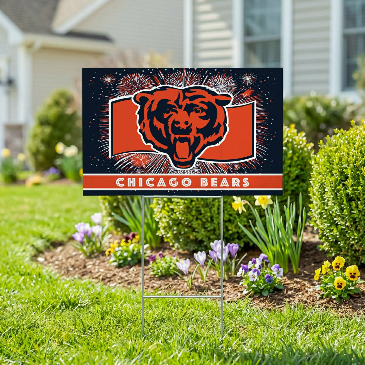 Chicago Bears Yard Sign, Patriotic, NFL, Home