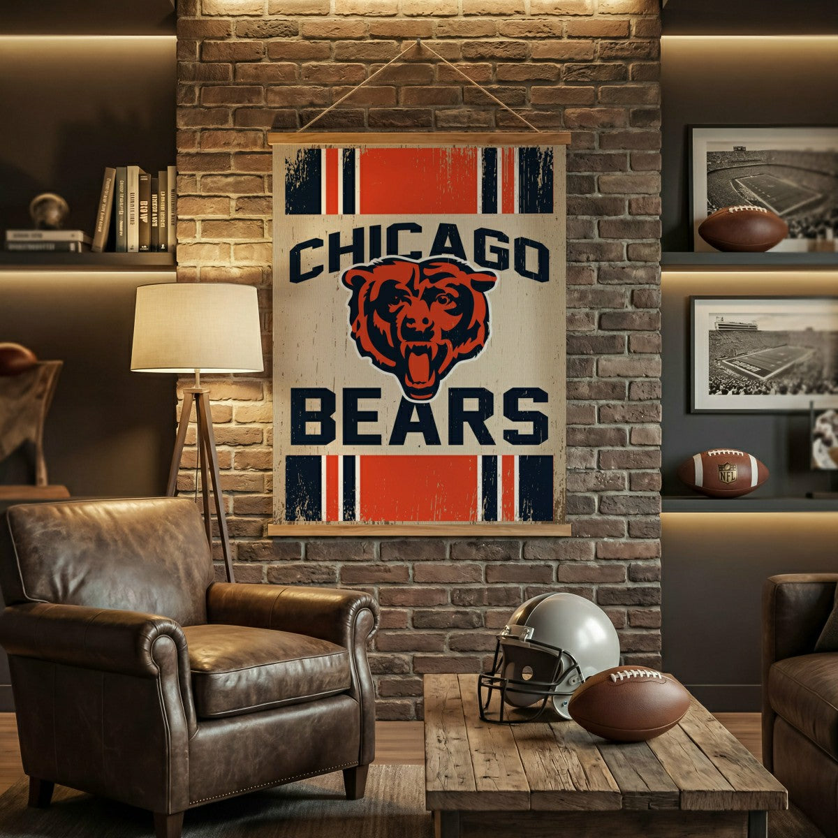 Chicago Bears, Canvas Wall Tapestry, Large, 54x36, NFL, Home
