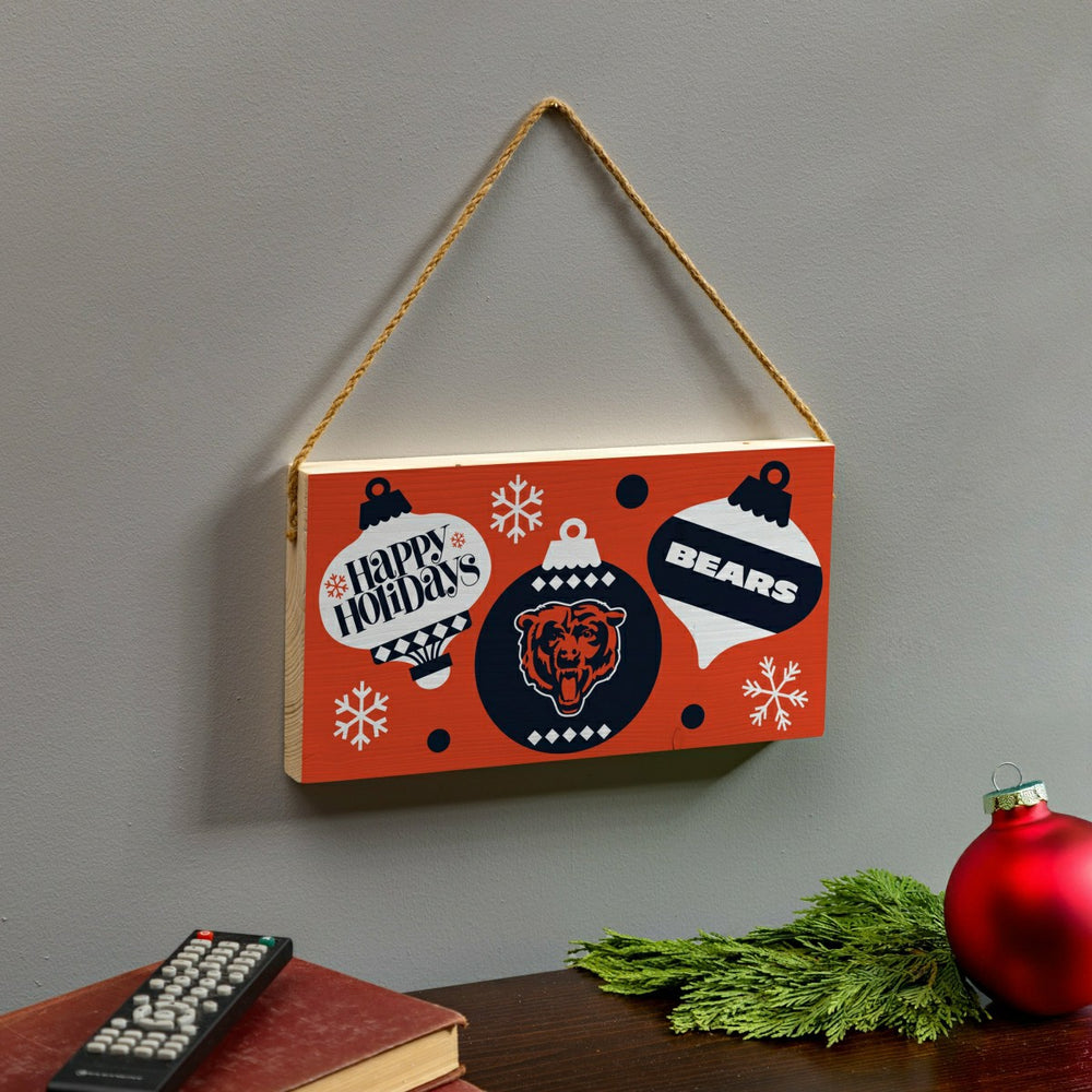 Chicago Bears Holiday Wood Wall Sign, 6x11, NFL, Home