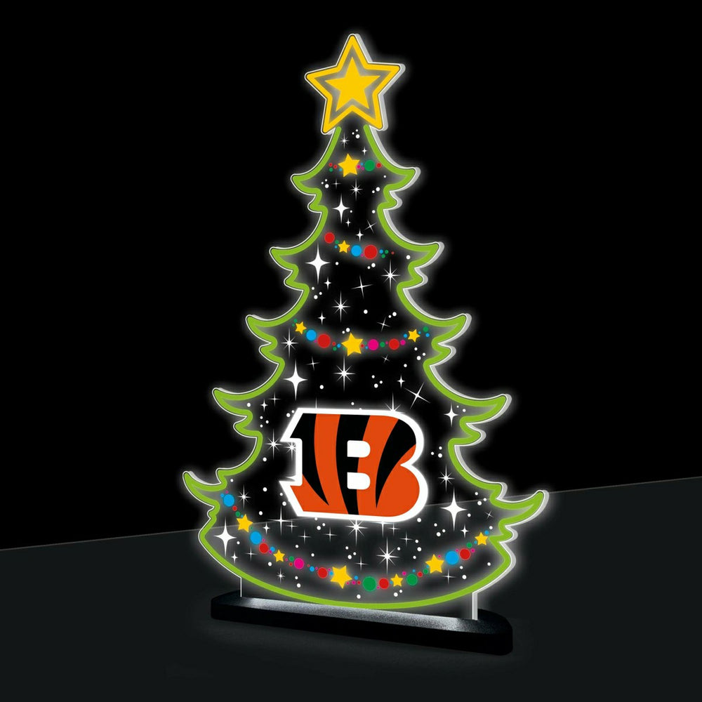 Cincinnati Bengals NFL Football Holiday Tree Desklite LED Decor, NFL, Home