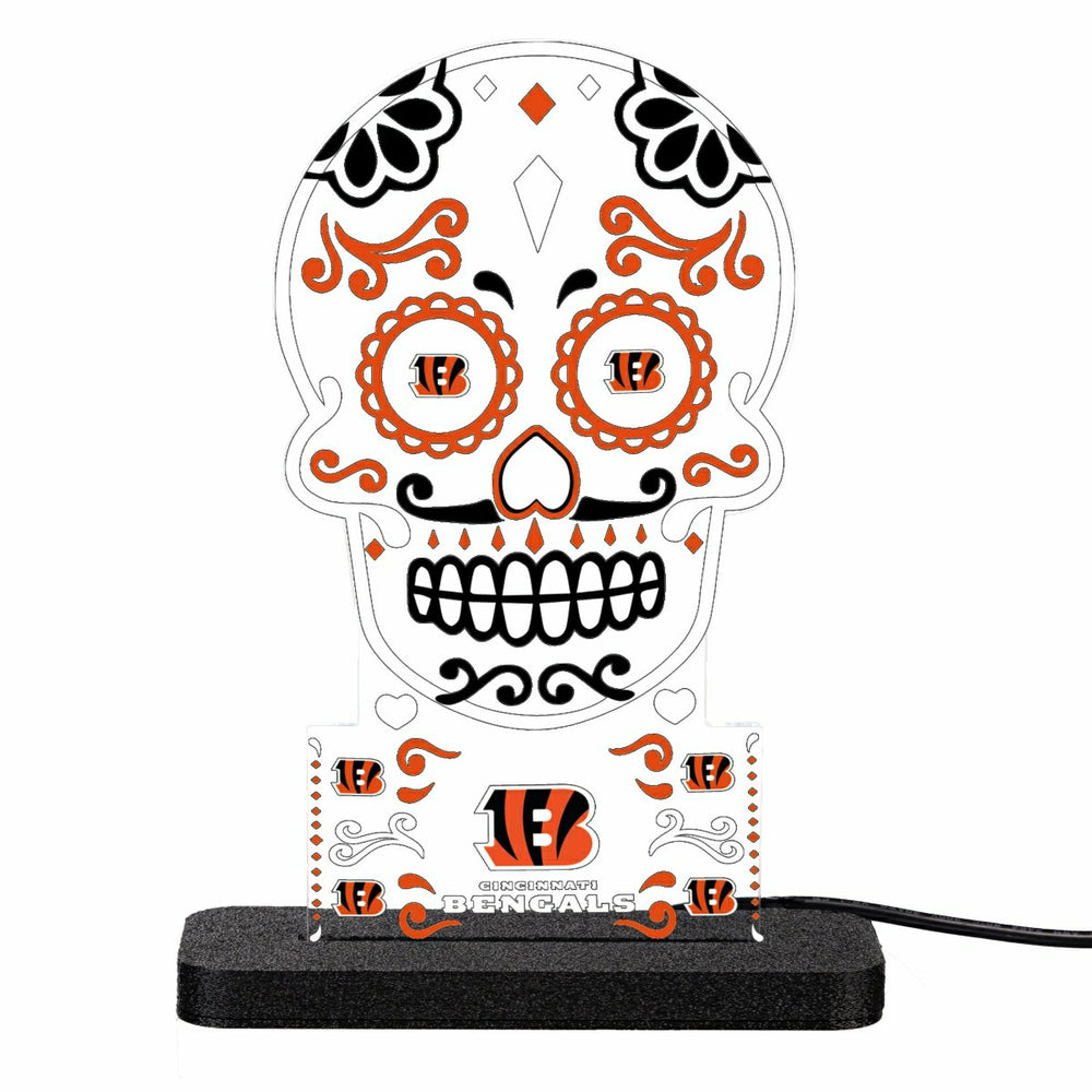 Cincinnati Bengals NFL Football Sugar Skull Desklite LED Decor, NFL, Home