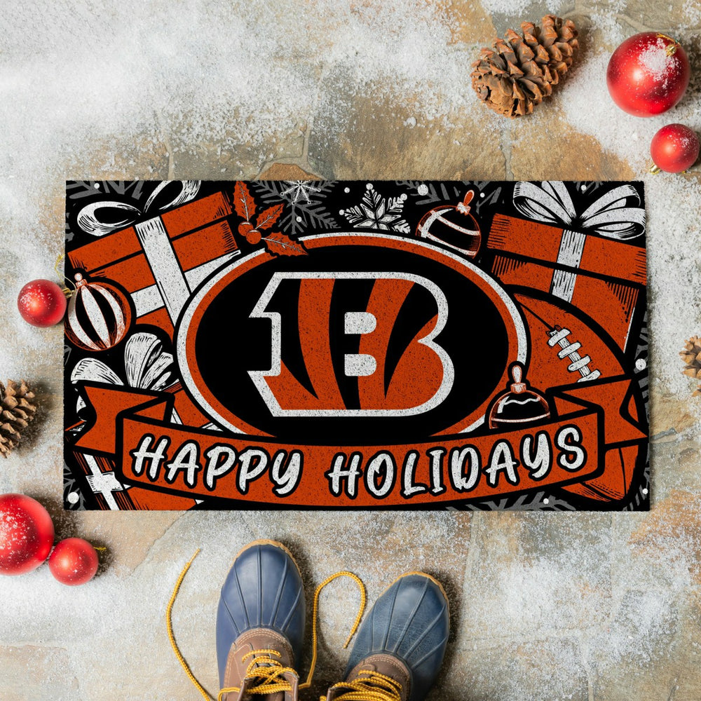 Cincinnati Bengals Holiday PVC Mat, 28"x16", NFL