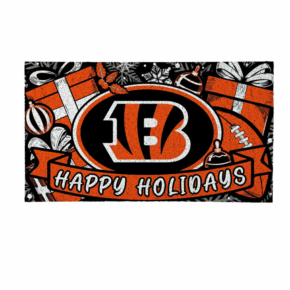 Cincinnati Bengals Holiday PVC Mat, 28"x16", NFL