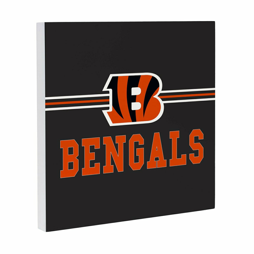 Cincinnati Bengals Wood Wall Sign, 12x12, NFL, Home