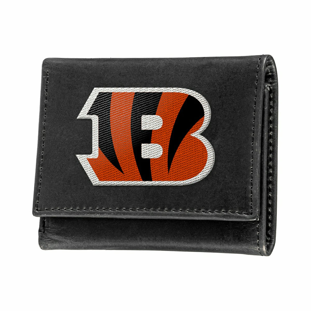 Cincinnati Bengals Black Tri-Fold Embroidered Wallet w/ RFID Blocking, NFL, Home