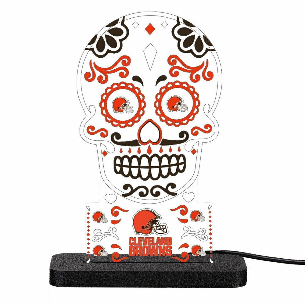 Cleveland Browns NFL Football Sugar Skull Desklite LED Decor, NFL, Home