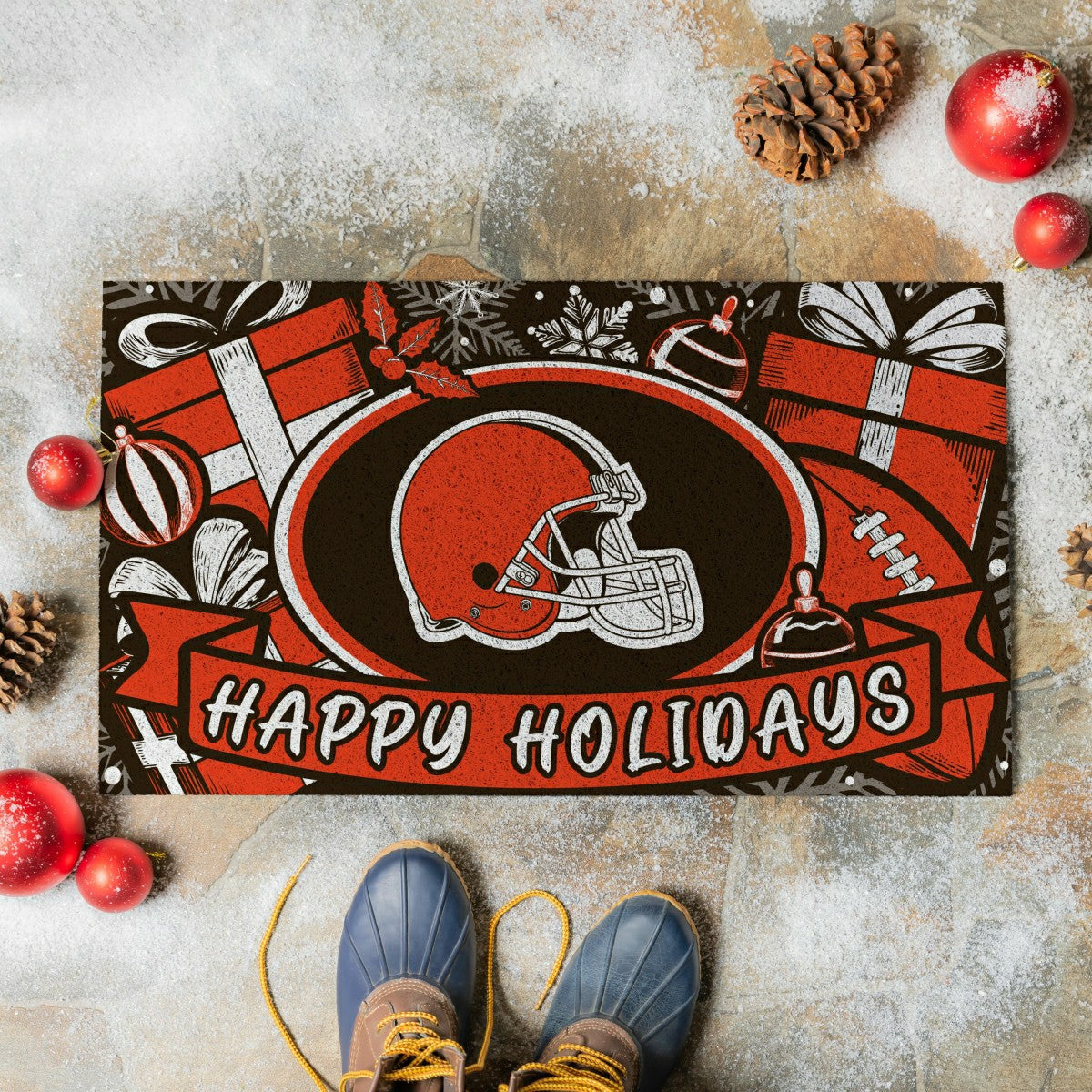 Cleveland Browns Holiday PVC Mat, 28"x16", NFL